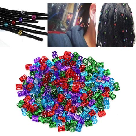 Perles décoratives réglables pour tresses, manchons et anneaux colorés, ornements capillaires créatifs (1/5)