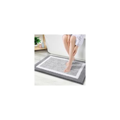 Tapis de Bain antidérapant en Microfibre pour Salle de Bain, Extra Doux, Absorbant, Lavable en Machine, séchage Rapide, 40 x 60 cm - Crezuo (1/4)