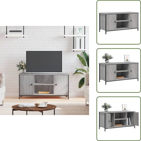 Meuble TV Sonoma gris 100x40x50 cm Bois d'ingénierie - Meubles Tv - Meuble Tv - Support Tv - Unité Tv - Meuble Design (1/5)