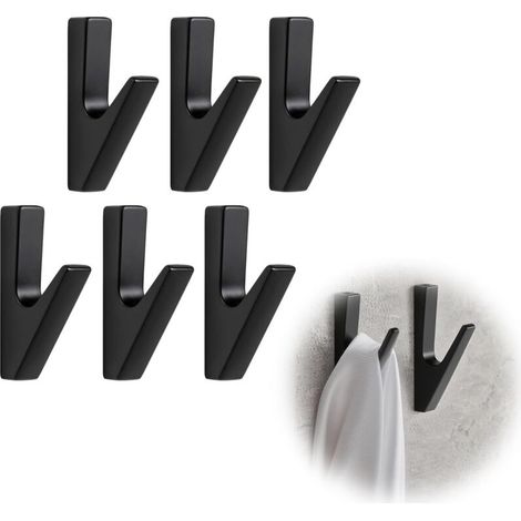 Set of 6 matte screw-in wall hooks for acoustic panels - For living room, bedroom, bathroom and kitchen, dressing room, jackets, hats (1/5)