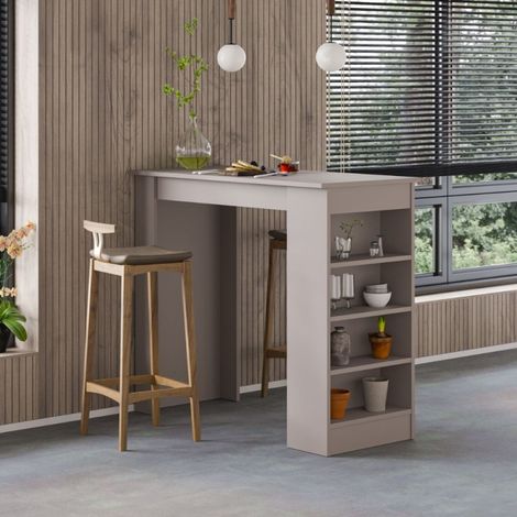 Península de cocina con estantes 117 cm gris paloma - Swallow (1/5)