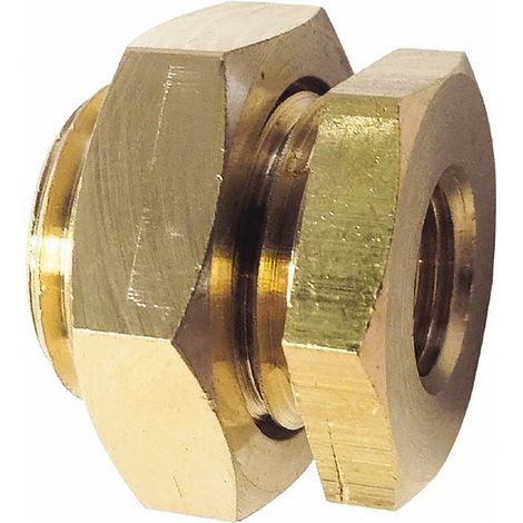 Traversée de cloison Legris BSPP 1/2" femelle en Laiton, Droit ( Prix pour Boîte de 10 )