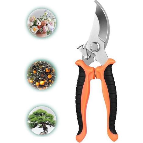 Gartenschere - Handschere aus SK5-Stahl - Ergonomischer Griff - Sicherheitsverriegelung