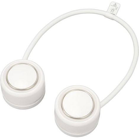 Leiser, faltbarer Nackenventilator mit 3 Geschwindigkeitsstufen, 3-stufig, ohne Rotorblätter, 1600 mAh, Weiß