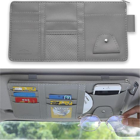Organiseur de pare-soleil de voiture, poche intérieure pare-soleil, organisateur de visière multi-poches, accessoires intérieurs automobiles (1/5)