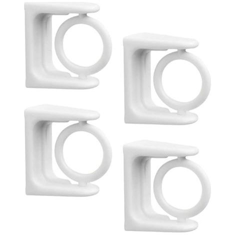 4Pcs Rideau Tringle Support Mural Crochets Porte- Tige Rideaux Rideau Draperie Tige Tige Pince de Porte- Tige (Blanc) (1/5)