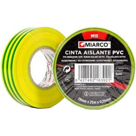 Paquet. 10 rouleaux de ruban isolant de mise à la terre 19 mm x 20 m miarco (1/2)