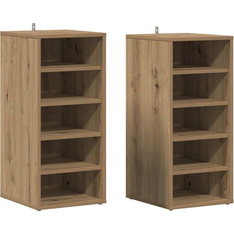 Maison Exclusive - Zapateros 2 uds madera roble artisan 32x35x70 (1/5)