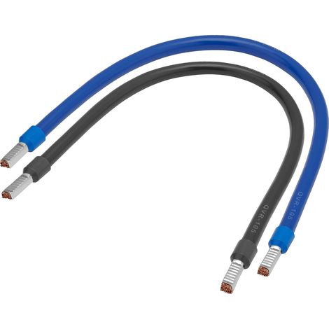 DEBFLEX 2 Cordon di repiquaggio 30 cm 10 mm² con punta a crimpata, Blu, per dispositivi a 230V, multi-filo di rame