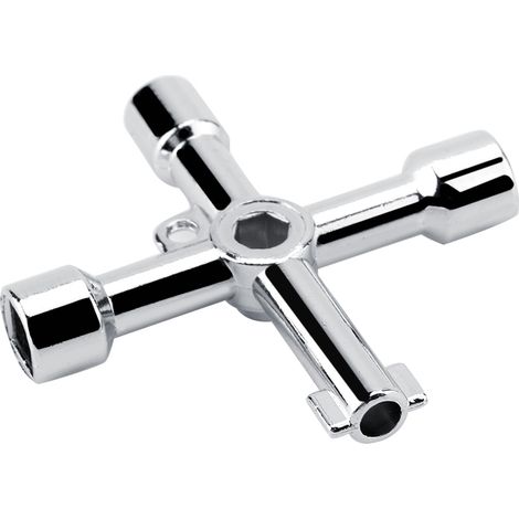 Clé cruciforme pour vanne de compteur d'eau de porte d'ascenseur, trou carré, trou rond, clé triangulaire (1/5)