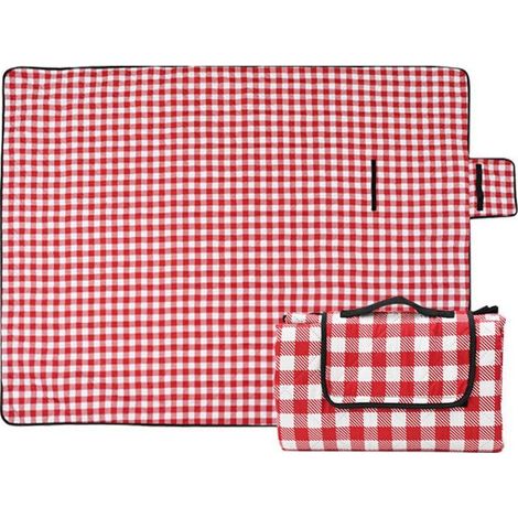 BRAVIX Picknickdecke/Strandmatte, wasserdicht, 200 x 200 cm, leichte und waschbare karierte Picknickdecke mit Griff, geeignet zum Wandern, Reisen, Camping, für Outdoor-Aktivitäten und Parkbesuche (1/5)