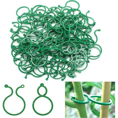 500 clips de jardin réutilisables pour plantes grimpantes — Plastique durable — Dimensions : 4 x 2,7 cm — Faciles à installer (1/5)