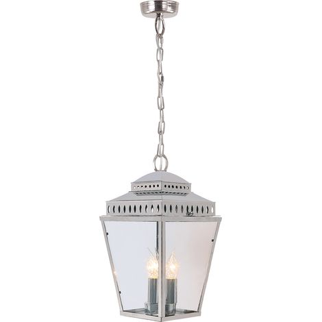 Elstead Mansion House - Lanterna a Catena da Soffitto a 3 Luci da Esterno Nichel Lucido IP44, E14 (1/4)