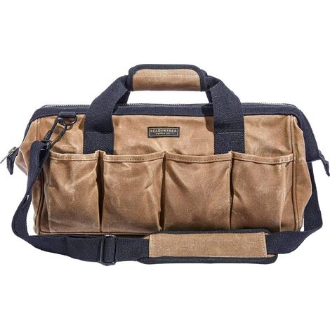 Werkzeugtasche, gewachste Segeltuchtasche für Ausrüstung, Werkzeuge, Zubehör und Ausrüstung (18", Bronze) (1/5)