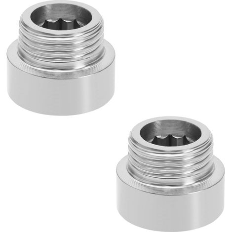 2pcs 1/2" BSP Mâle à Femelle Extension de Filetage de Tuyau Eau Principale Croissance Adaptateurs d'extension Droite Raccords de Plomberie de Conduite s'eau en Acier Inoxydable 10mm (1/5)