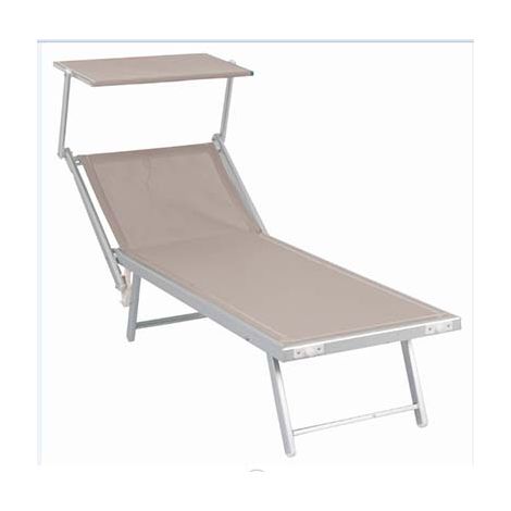 LETTINO POOL CM.186X61X40H C/PARASOLE BEIGE