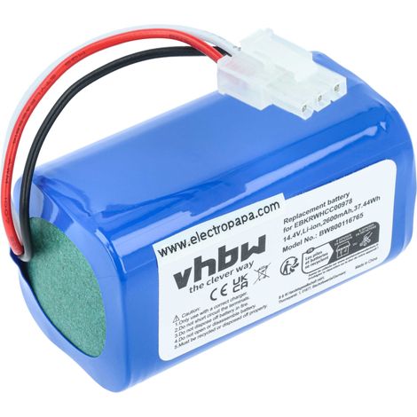 vhbw Batería recargable reemplaza Miele 9702922 para aspiradora, robot limpieza (2600 mAh, 14,4 V, Li-Ion)