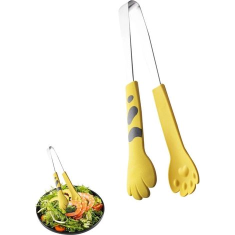 Pinzas de cocina pequeñas, pinzas para ensalada, pinzas para pan, pinzas para barbacoa, acero inoxidable con forma de pata de gato. (1/5)