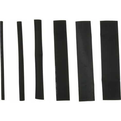 Set di guaine termorestringenti Geko, 196 pezzi, nere, 6 misure, G02925 (1/3)
