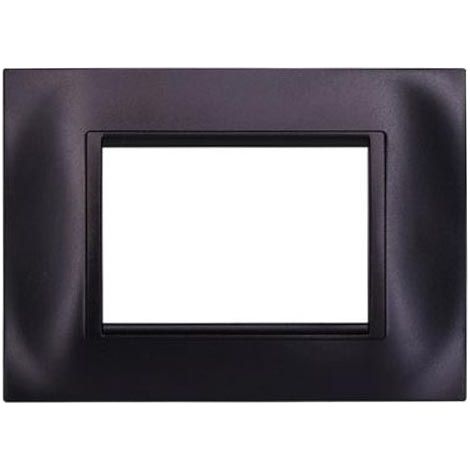 Plaque compatibles Bticino Livinglight 3 modules plastique carré couleur noir