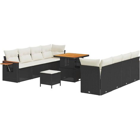 Maison Exclusive - Gartensofa-set mit Kissen 12 pcs Schwarz und C