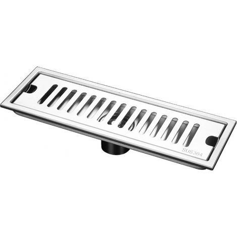 1 piletta di scarico rettangolare in acciaio inox 304, lunga 30 cm (1/3)
