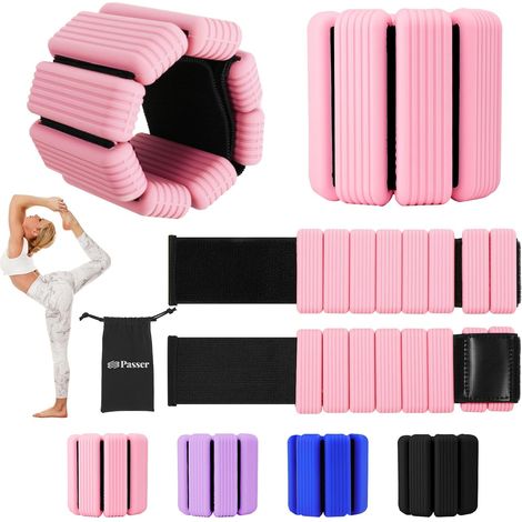 Passer Poids pour Cheville et Poignet Réglables pour Hommes et Femmes Lot de 2 (0,5 kg chacun) - 1 kg Bracelet Lesté Portables pour Yoga, Danse, Pilates, Aérobic, Marche, Natation (1/5)