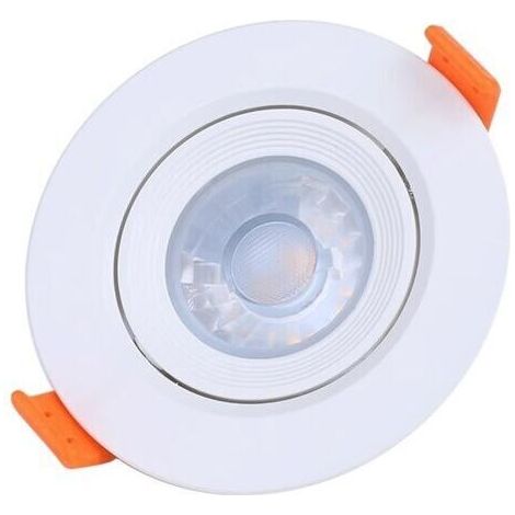 FENOPLASTICASpot LED – Adapté aux salles de bain, cuisines, etc. – Diamètre de la face : 75 mm, découpe : 55–65 mm, lumière chaude – Lot de 5 (1/4)