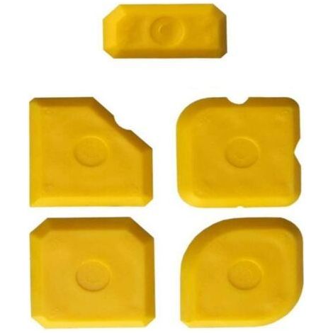 Lot De 5 Spatules Professionns, Silicone Et Acrylique-Raclette Pour Joints Parfaits-Jaune (1/5)