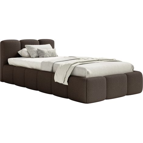 Selsey Cloudy Low – Polsterbett 90x200 cm, Bouclé Braun