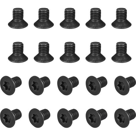 20Pcs Vis Machine À Tête Plate M10-1.5x16mm Finition Oxyde Noir (1/5)