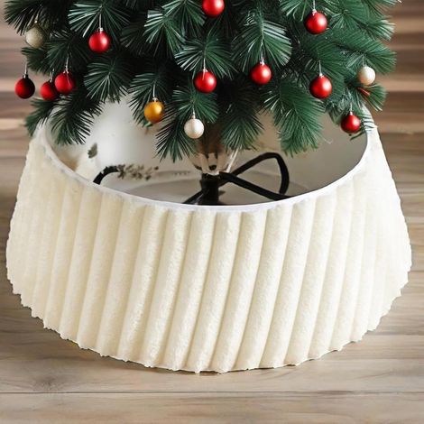 Nouvelle jupe/rideau pour sapin de Noël, base de sapin 3D en peluche à cordon créatif, accessoire de mise en scène, petite taille (406020).