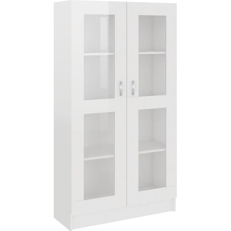 Maison Exclusive - Vitrina de madera ingeniería blanco brillo 82, (1/5)