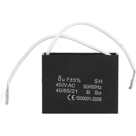 Condensateur de démarrage génératrice 8µF pour moteur ventilateur climatisateur 450VAC condensateur de marche (1/5)