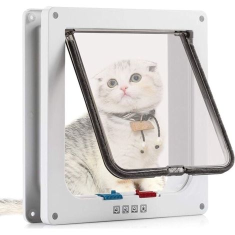Chatière pour Chat avec Magnétique à 4 Voies-Porte pour Animaux de Compagnie avec Tunnel 20 x 19 cm (1/4)