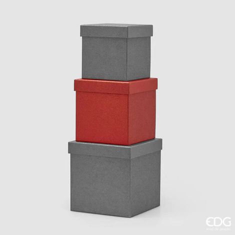 Scatola Cubo II Glitter Rosso