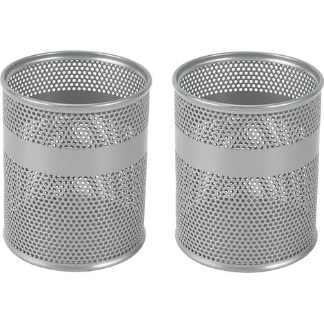Pot à crayons EasyPAG en maille, lot de 2, argenté. (1/5)