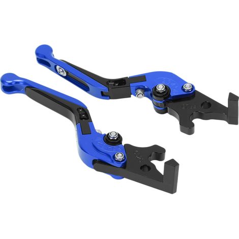 Ausziehbarer Motorradbrems- und Kupplungshebel, Paar, Ersatz für YAMAHA XMAX 250 300 400, blau, verstellbar, Rollerkompatibel (1/5)