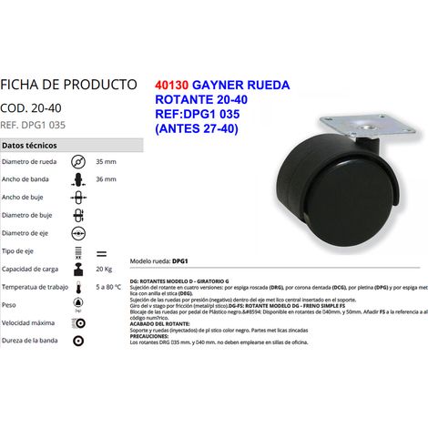 GAYNER RUEDA 20-40 REF: DPG1 035 ANTES 27-40
