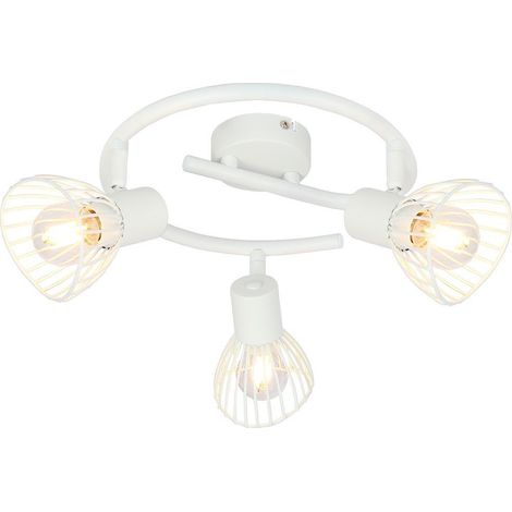 BRILLIANT lampe Elhi spot spirale 3flg blanc 3x D45, E14, 40W, adaptées aux lampes à suspension (non incluses) Échelle A ++ à E Têtes pivotantes (1/3)