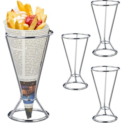 Portachips, 4 piezas, acero inoxidable