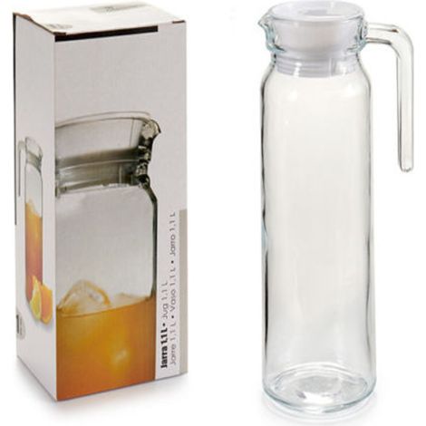 TRADE SHOP - Giara Caraffa In Vetro Da 1 Litro Brocca Acqua Vino Bevande Cucina -