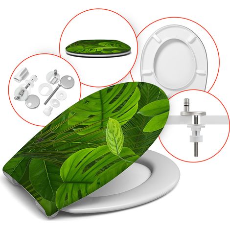 Les rois des sièges de toilettes Lunette WC Duroplast - Blanc - Antibactérienne - Mécanisme de frein de chute
