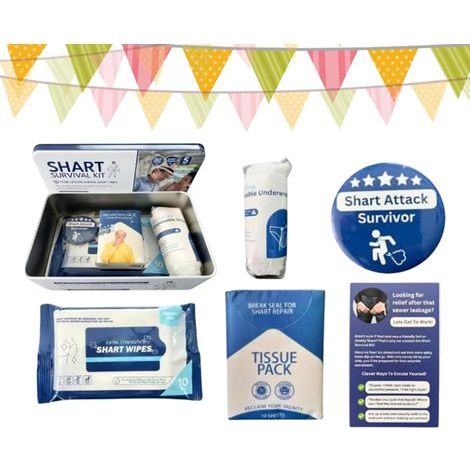 Kit de survie pour déjections canines – Accessoire hilarant de relaxation avec mouchoirs Ensemble de farces de survie pour déjections canines pour anniversaire, Noël, poisson d'avril, Nouvel An (1/5)