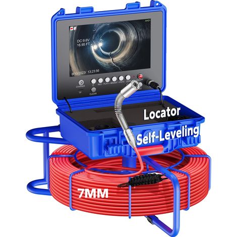 Caméra d'inspection de tuyaux, moniteur de 9 pouces, auto-nivelant à 512Hz, Pas de Locoter, 30M (1/2)