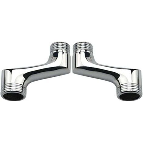 Raccord de douche coudé de comptoir 2 pièces – Réducteur en laiton – Bras pivotant réglable – Connexion décalée G3/4 à G1/2 – Chrome