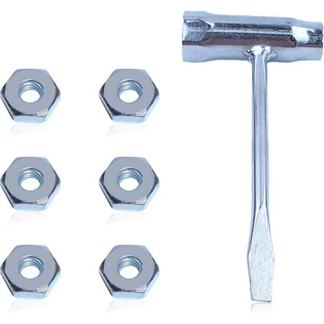 Set de tournevis, clé à molette et scie à chaîne avec écrous de barre, remplacement de clé 13 mm x 19 mm, clé en T et tournevis T27, outil d'ajustement de scie à chaîne 2-en-1 pour vis et tournevis (1/5)