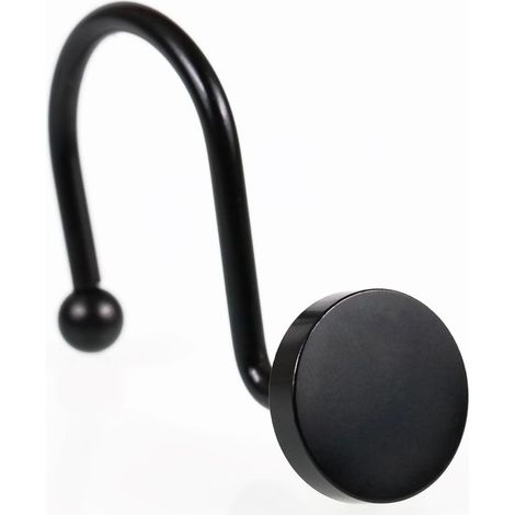 Lot 12 Shower Curtain Hooks Rings Round Button Design Rustproof Heavy Metal Shower Curtain Rings for Bathroom Decorative Shower Curtain Hangers (1/2)