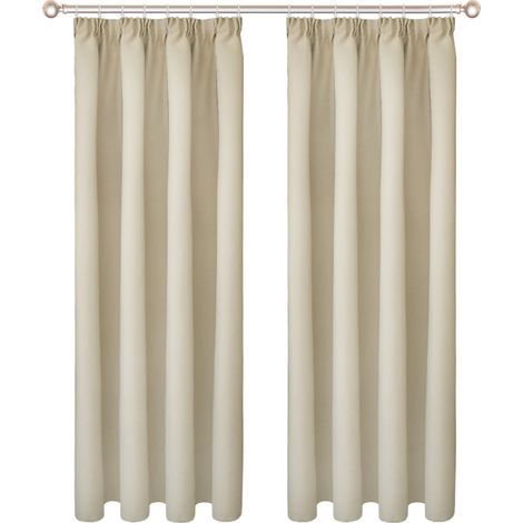 Rideaux thermiques isolants à volants — Draps occultants et bloquant la lumière — Idéaux pour chambres et salons (132 x 241 cm) (1/5)