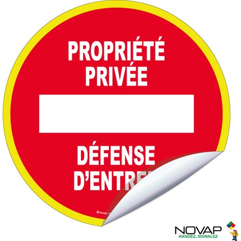 Adhésif Propriété privée - Défense d'entrer - haute visibilité - Ø 80mm - 4100555